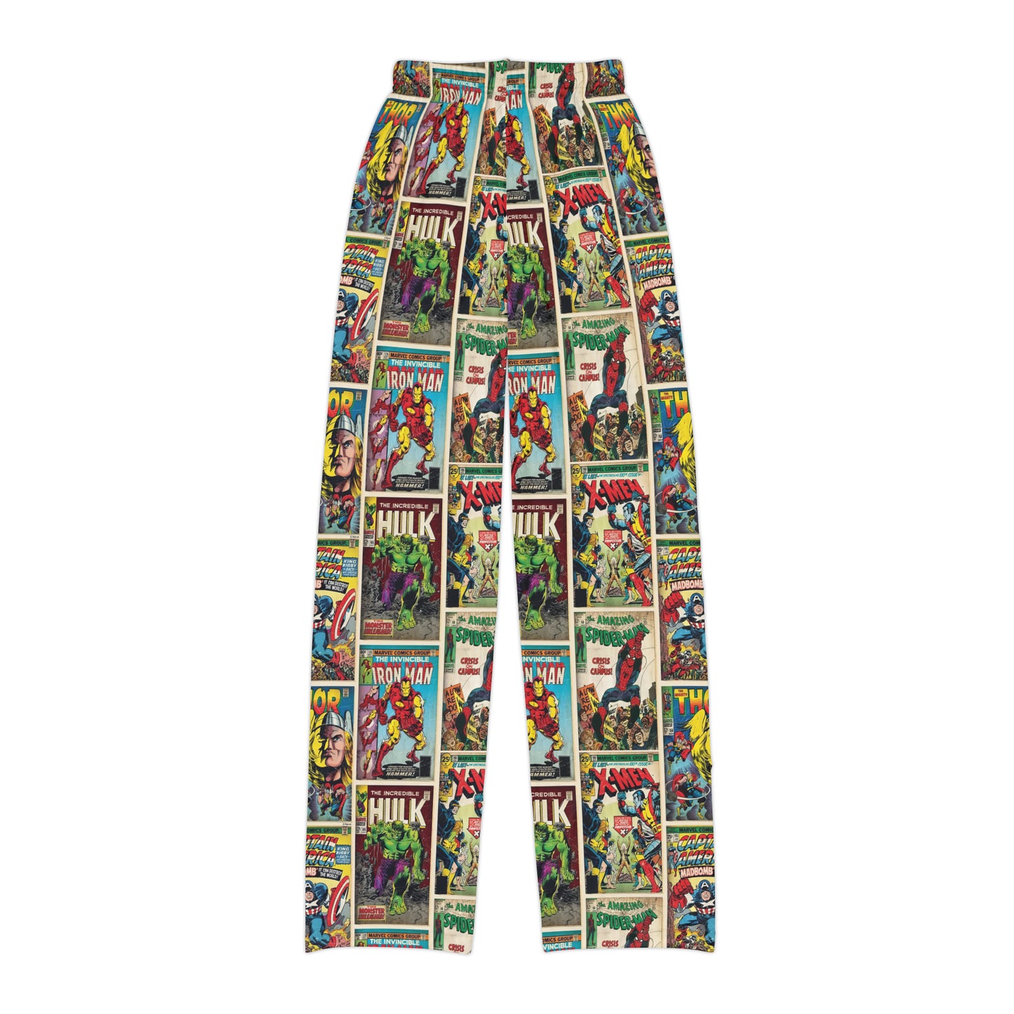 Marvel Comic Book Cover Collage Kids Pajama Pants