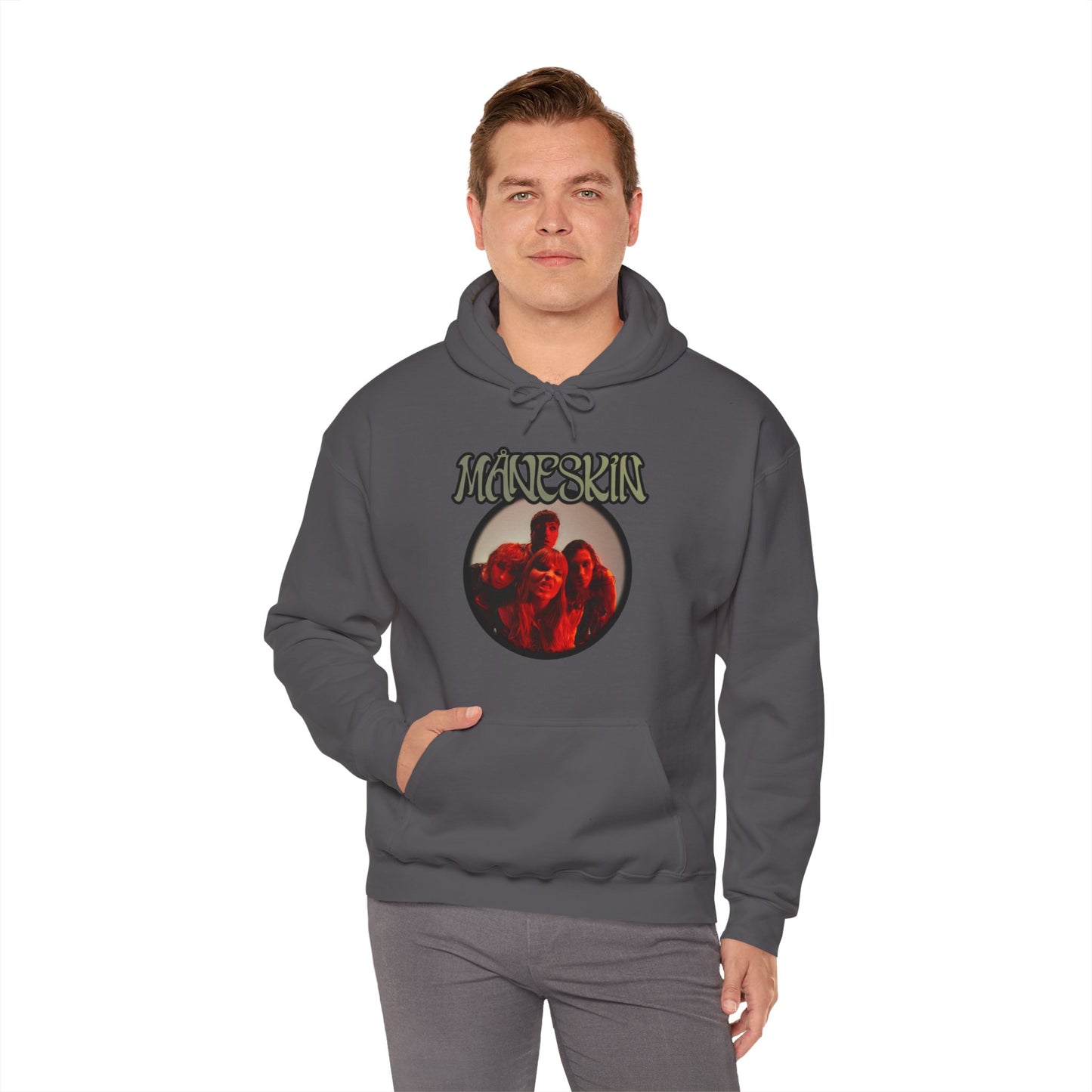 Måneskin Circular Group Photo Unisex Heavy Blend Hooded Sweatshirt