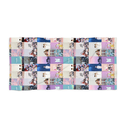 BTS Pastel Aesthetic Collage Beach Towel