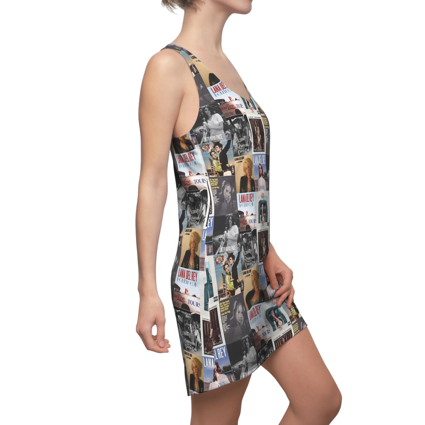 Lana Del Rey Album Cover Collage Women's Cut & Sew Racerback Dress