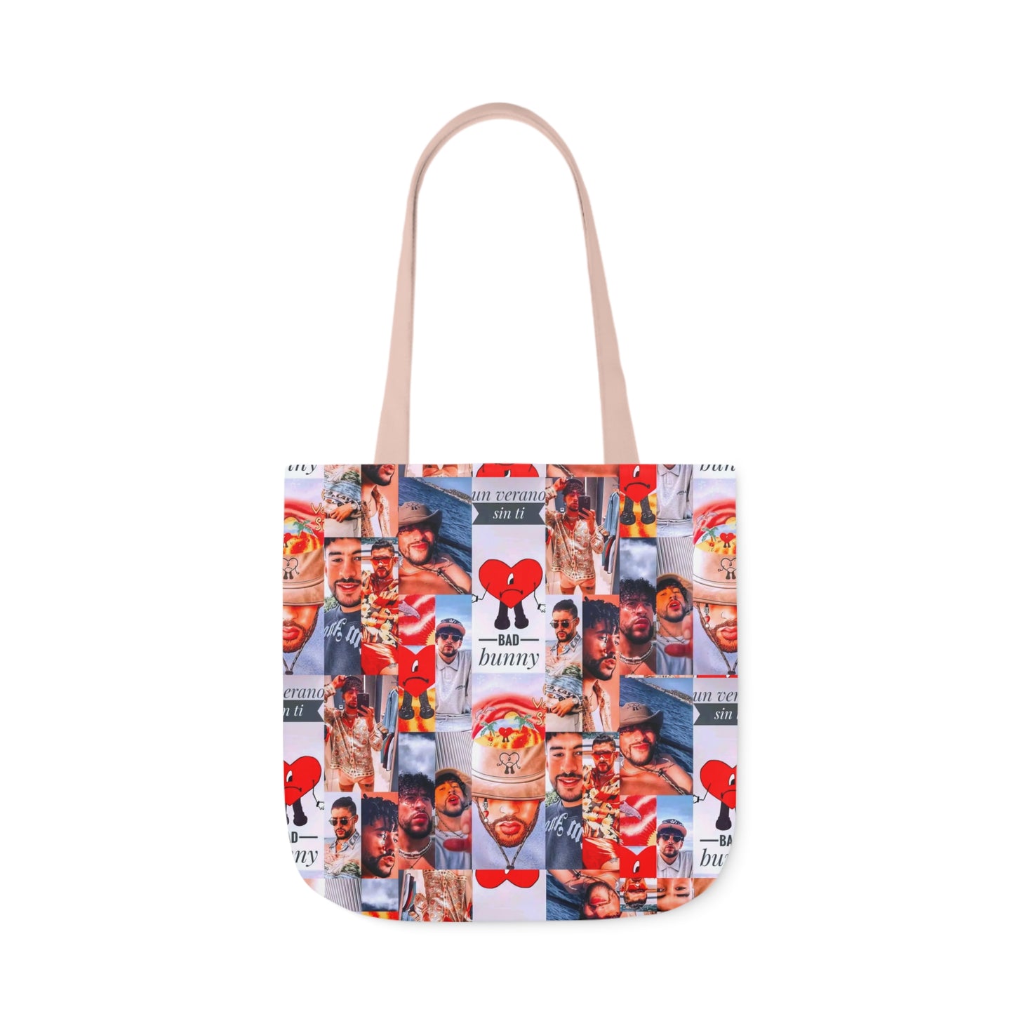 Bad Bunny Un Verano Sin Ti Photo Collage Polyester Canvas Tote Bag