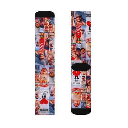 Bad Bunny Un Verano Sin Ti Photo Collage Tube Socks