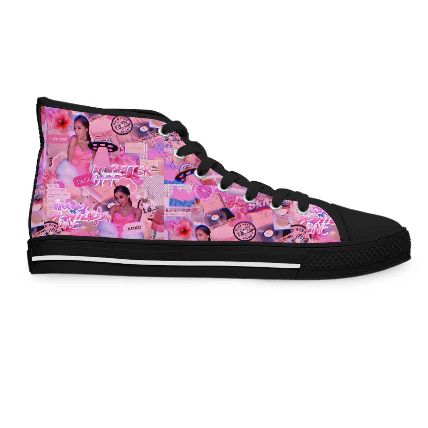 Ariana Grande Purple Vibes Collage Women's High Top Sneakers