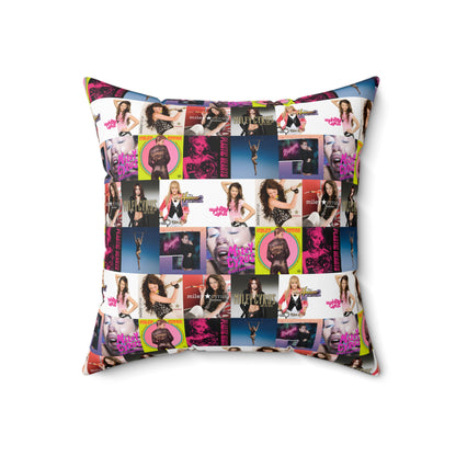 Miley Cyrus Album Cover Collage Spun Polyester Square Pillow