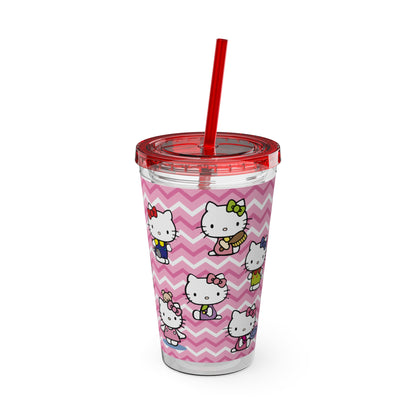 Hello Kitty Playtime Collage Sunsplash Tumbler with Straw