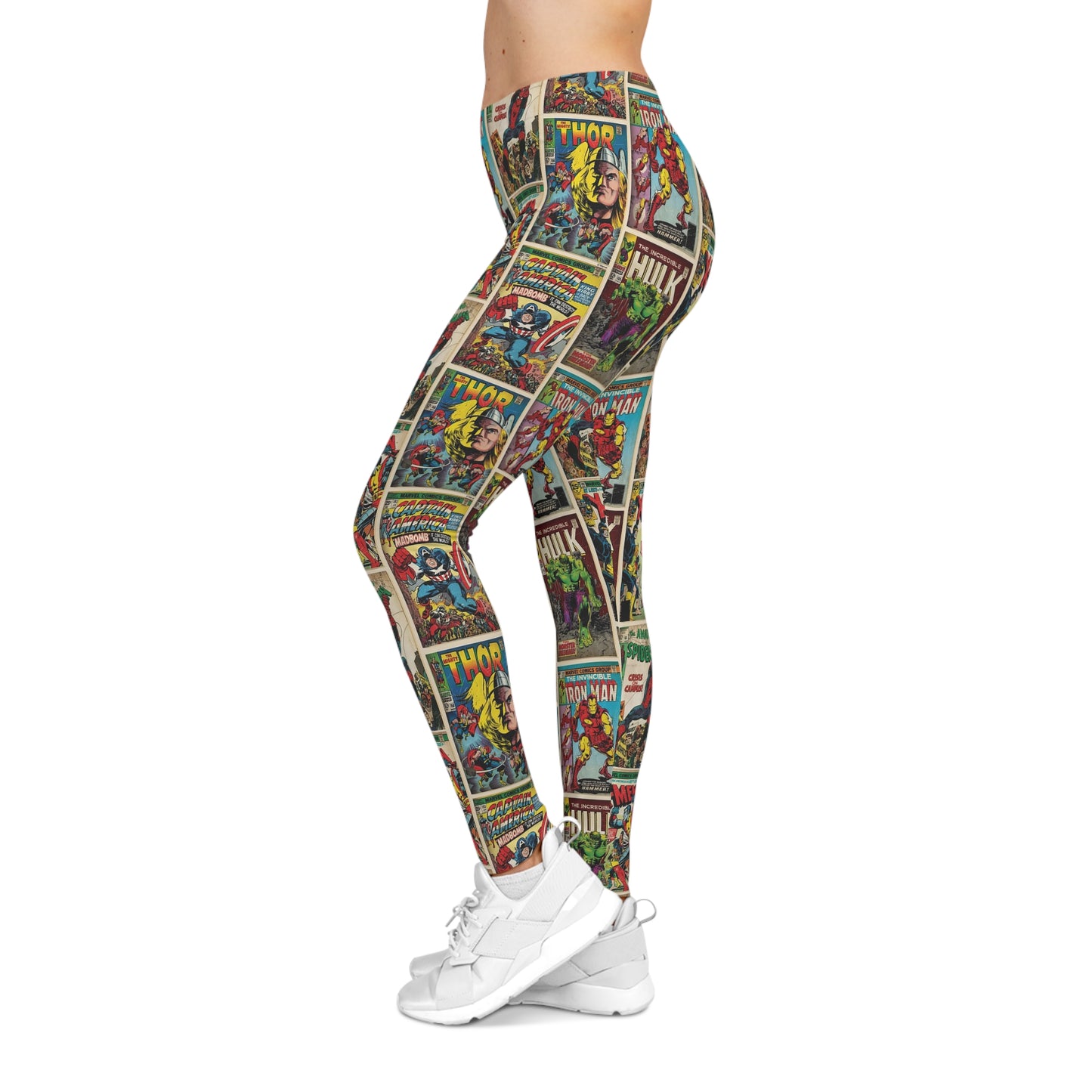 Marvel Comic Book Cover Collage Women's Casual Leggings