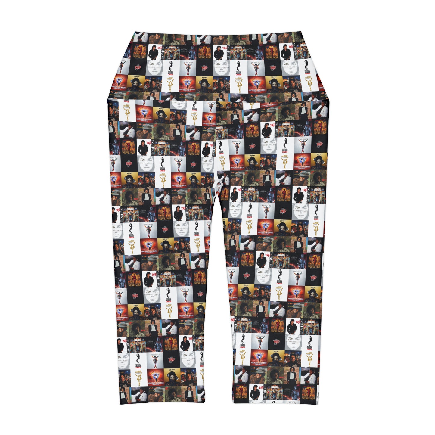 Michael Jackson Album Cover Collage Yoga Capri Leggings