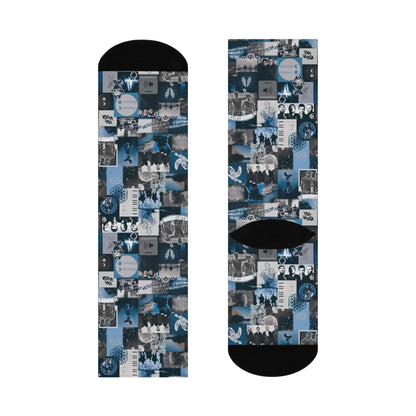 Coldplay Sunrise Sunset Collage Cushioned Crew Socks