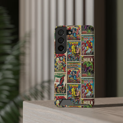 Marvel Comic Book Cover Collage Phone Case With Card Holder