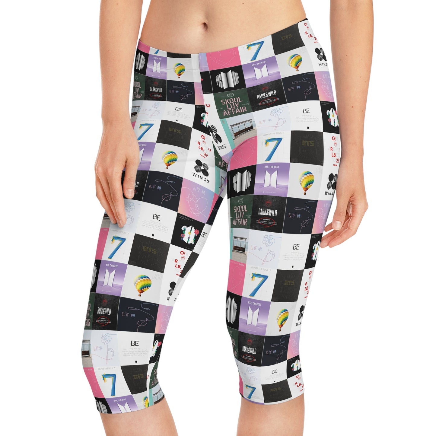 BTS Album Cover Art Collage Women's Capri Leggings