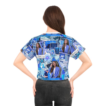 Olivia Rodrigo Blue Aesthetic Collage Crop Tee