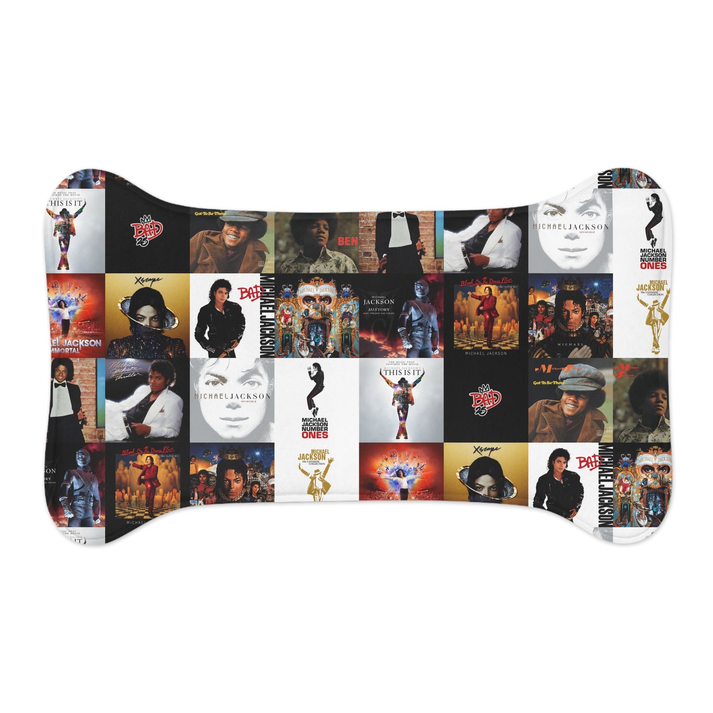 Michael Jackson Album Cover Collage Pet Feeding Mats