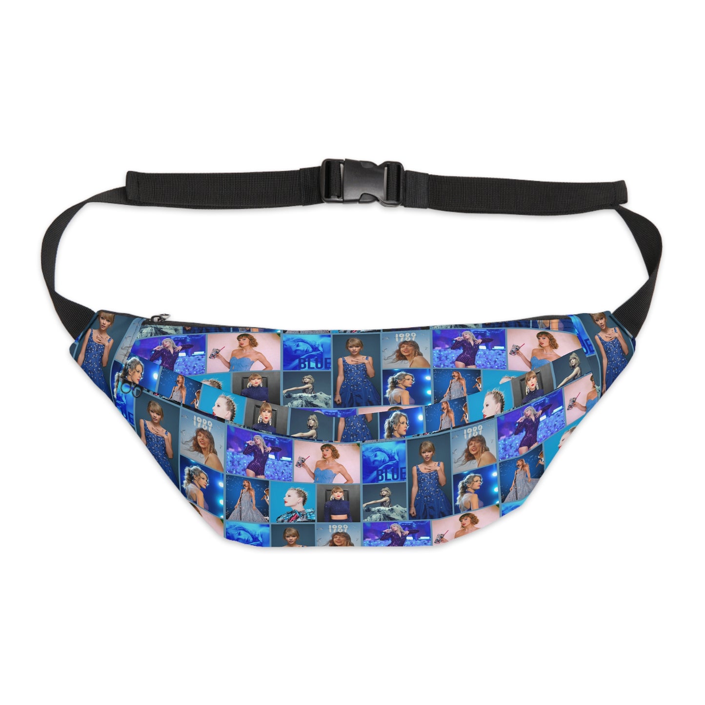 Taylor Swift Blue Aesthetic Collage Large Fanny Pack