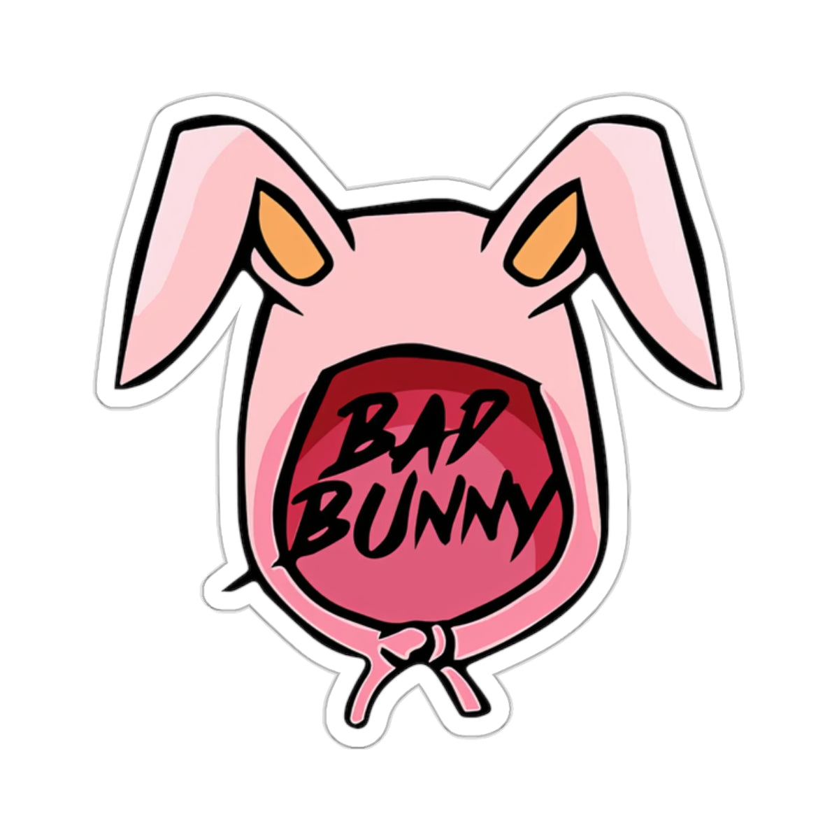 Bad Bunny Hoodie Logo Kiss-Cut Sticker