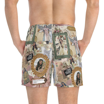 Lana Del Rey Victorian Collage Men's Swim Trunks