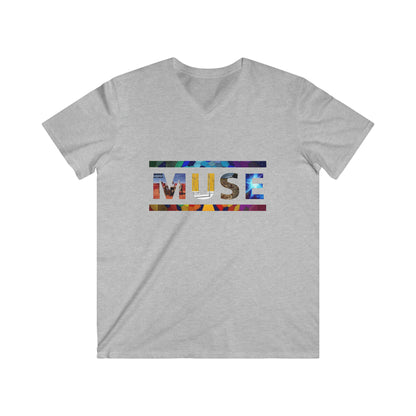 Muse Album Art Letters Men's Fitted V-Neck Short Sleeve Tee