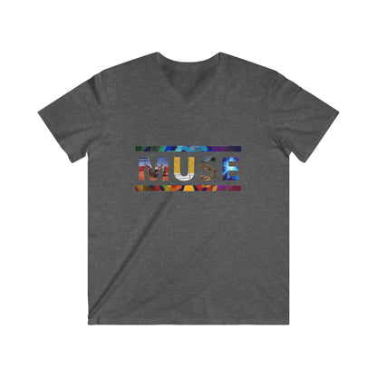 Muse Album Art Letters Men's Fitted V-Neck Short Sleeve Tee