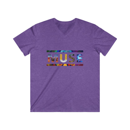 Muse Album Art Letters Men's Fitted V-Neck Short Sleeve Tee