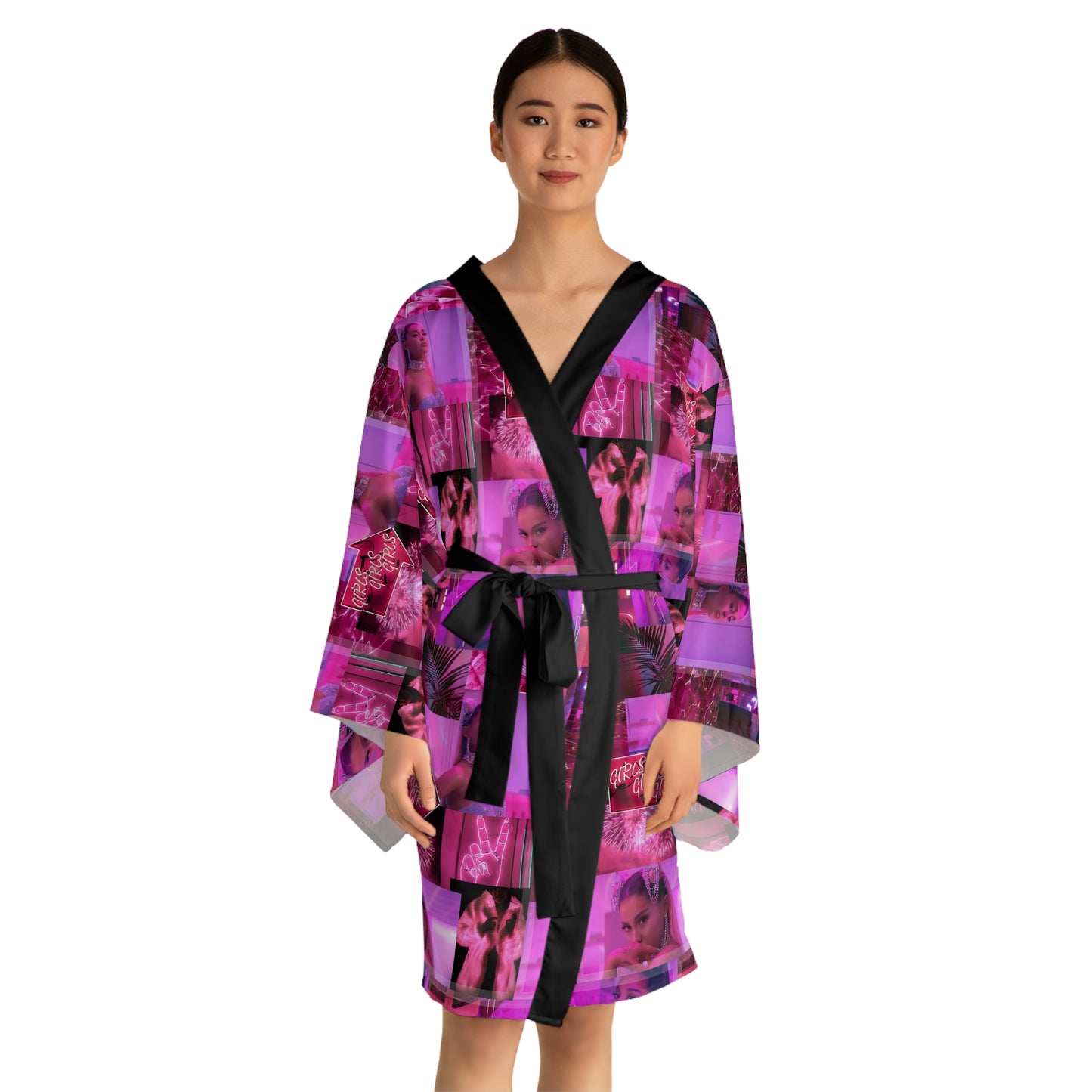 Ariana Grande 7 Rings Collage Long Sleeve Kimono Robe