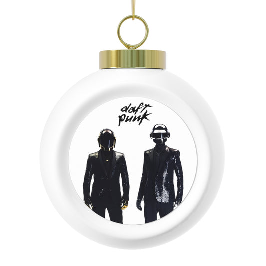 Daft Punk Standing In Black Suits Christmas Ball Ornament