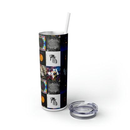 Colplay Album Cover Collage Skinny Tumbler with Straw