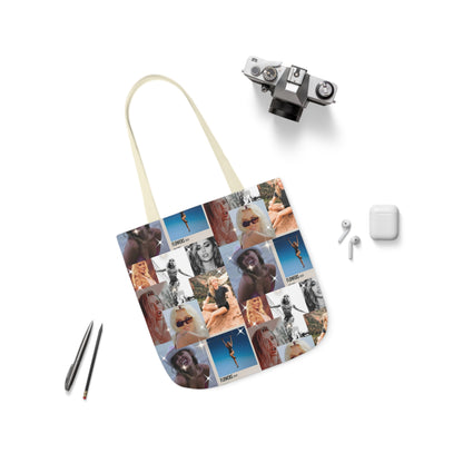 Miley Cyrus Flowers Photo Collage Polyester Canvas Tote Bag