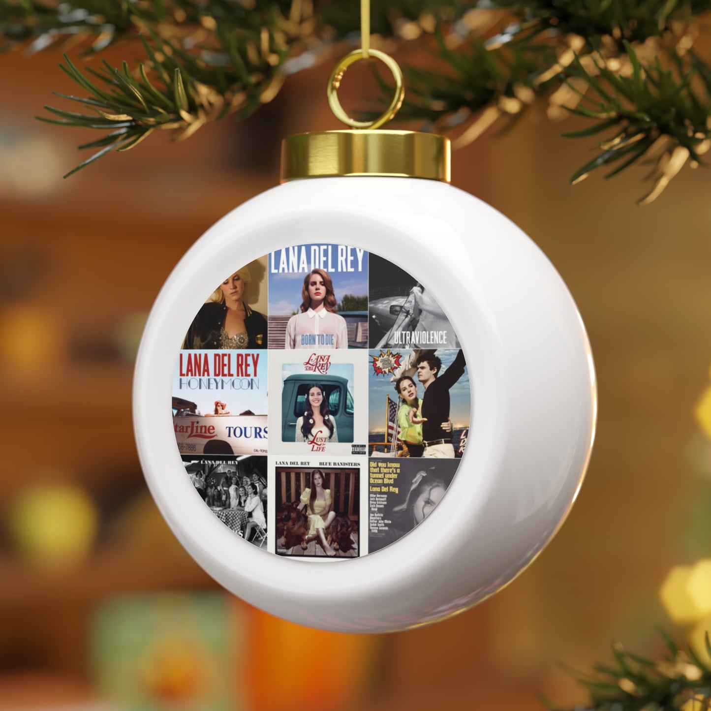 Lana Del Rey Album Cover Collage Christmas Ball Ornament