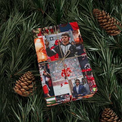 Patrick Mahomes Chiefs MVPAT Photo Collage Gift Wrapping Paper