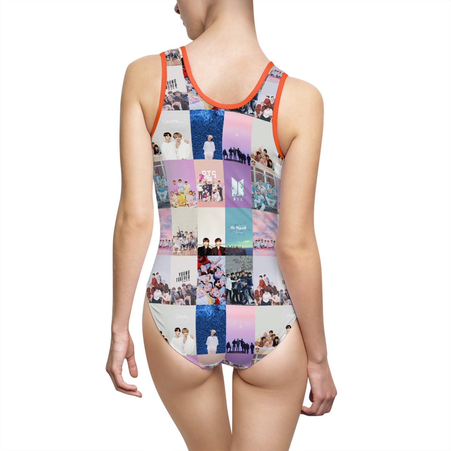 BTS Pastel Aesthetic Collage Women's Classic One-Piece Swimsuit