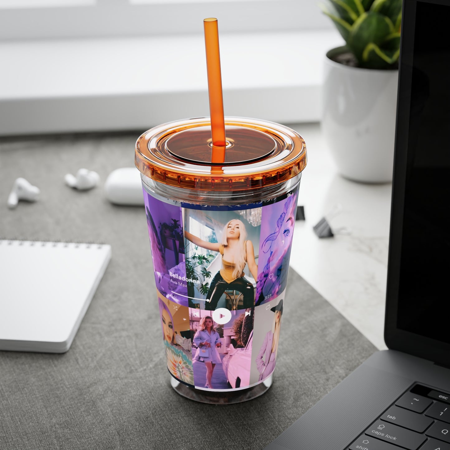 Ava Max Belladonna Photo Collage Sunsplash Tumbler with Straw