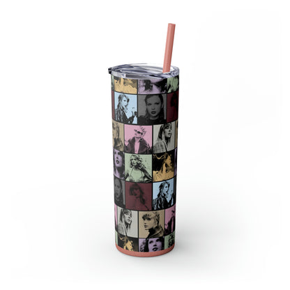 Taylor Swift Eras Collage Skinny Tumbler with Straw