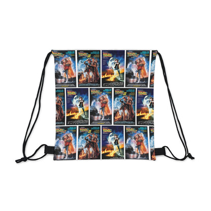 Back To The Future Movie Posters Collage Outdoor Drawstring Bag