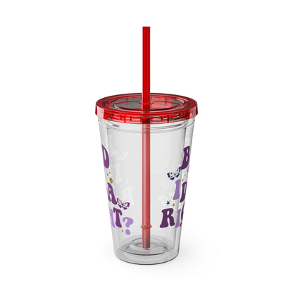 Olivia Rodrigo Bad Idea Right? Sunsplash Tumbler with Straw