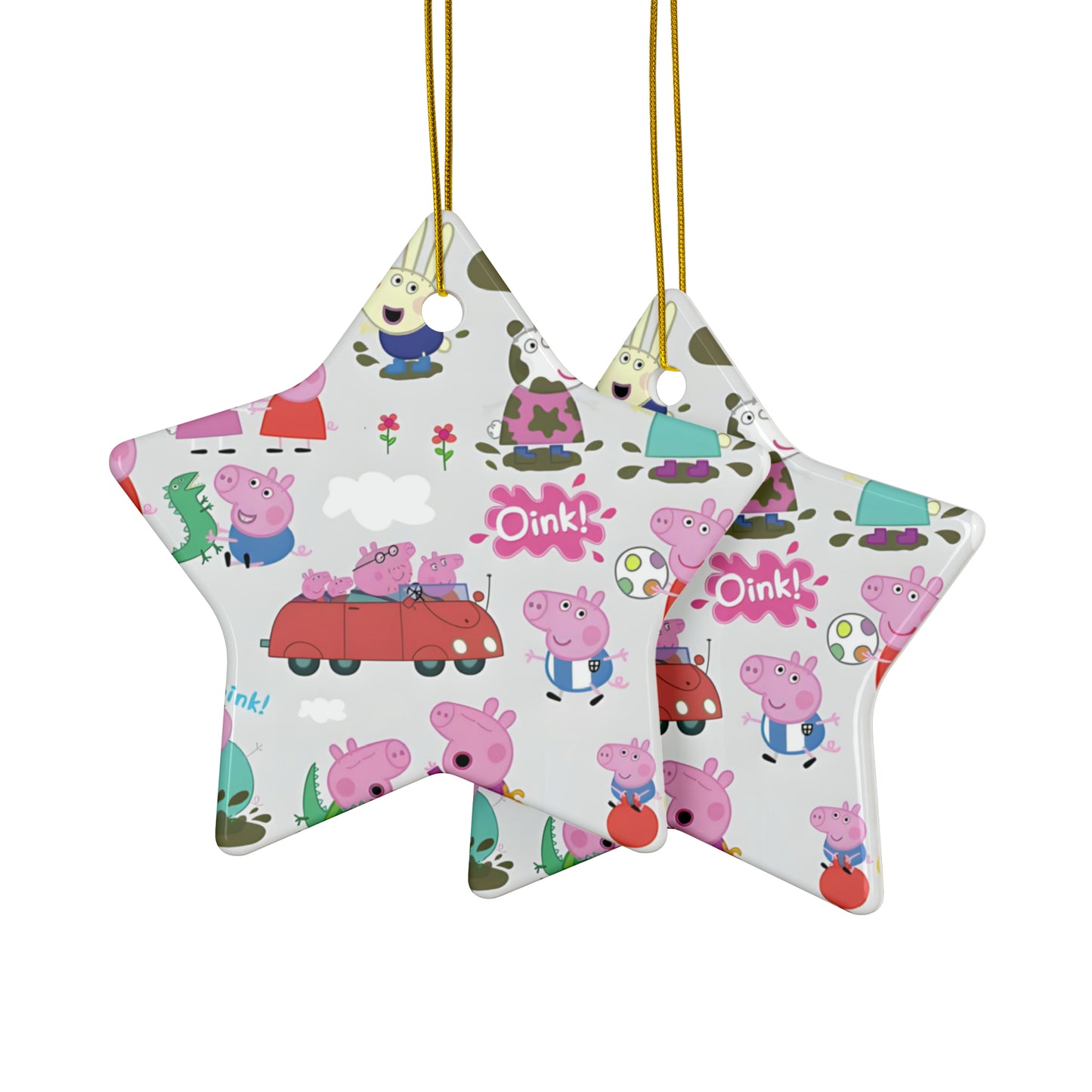 Peppa Pig Oink Oink Collage Ceramic Ornaments (1pc, 3pcs, 5pcs, 10pcs)