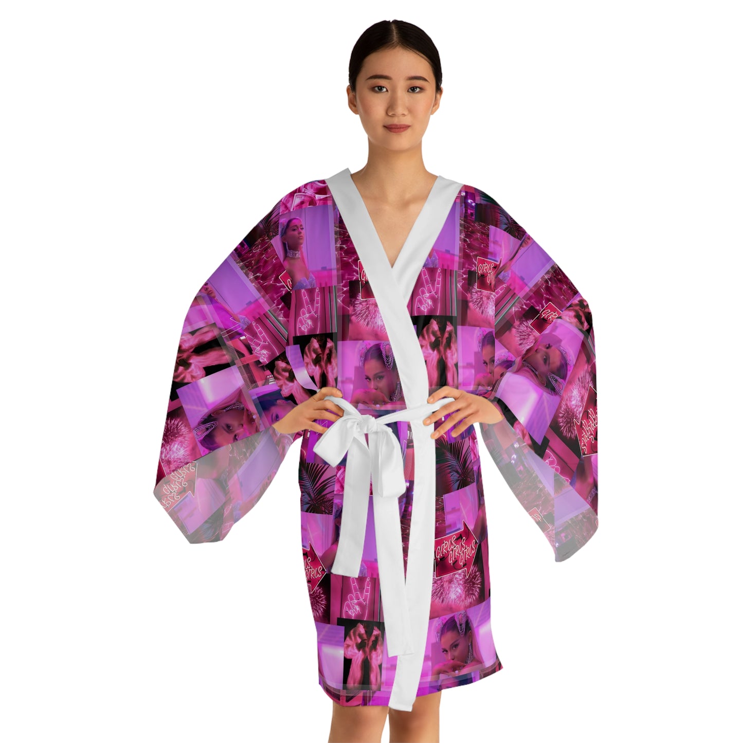 Ariana Grande 7 Rings Collage Long Sleeve Kimono Robe