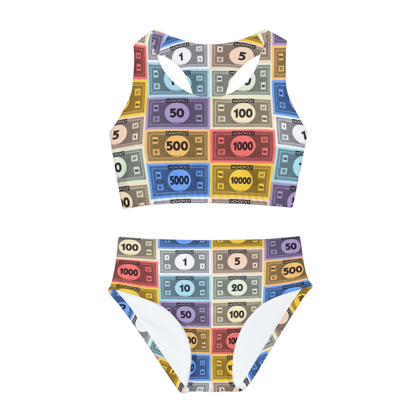 Monopoly Money Melange Girls Two Piece Swimsuit