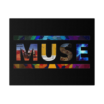 Muse Album Art Letters Thin Matte Stretched Canvas