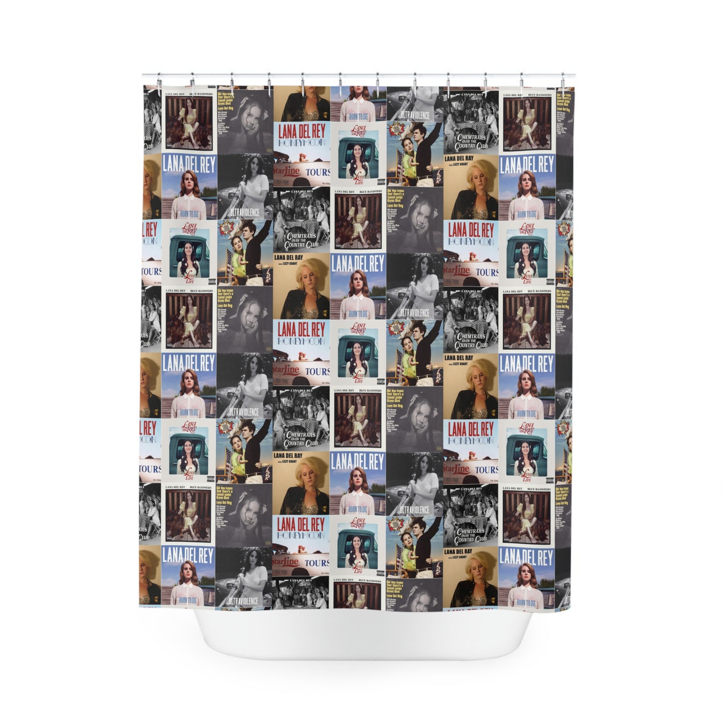 Lana Del Rey Album Cover Collage Polyester Shower Curtain