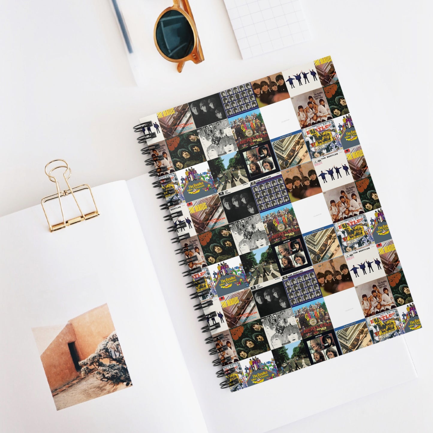 The Beatles Album Cover Collage Ruled Line Spiral Notebook