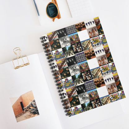 The Beatles Album Cover Collage Ruled Line Spiral Notebook