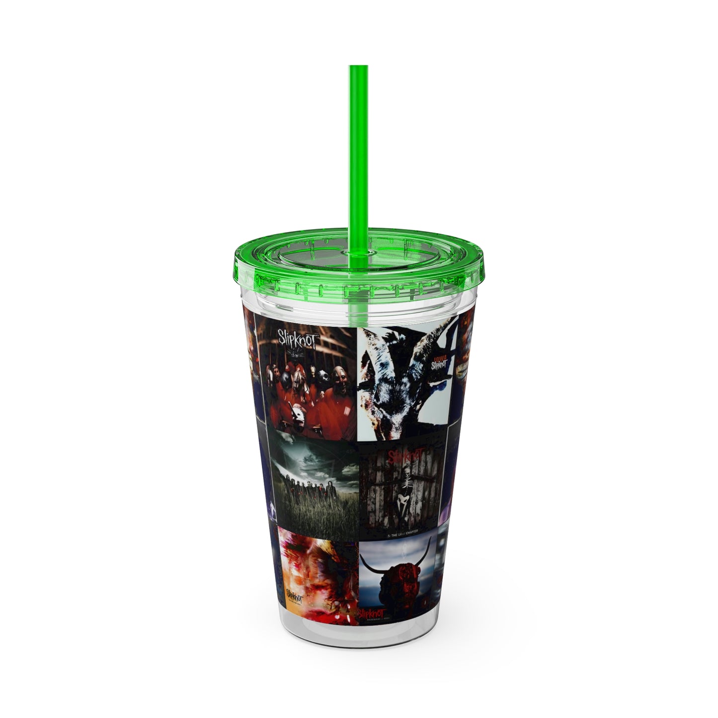 Slipknot Album Art Collage Sunsplash Tumbler with Straw