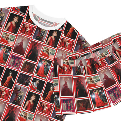 Taylor Swift Red Era Collage Women's Short Pajama Set