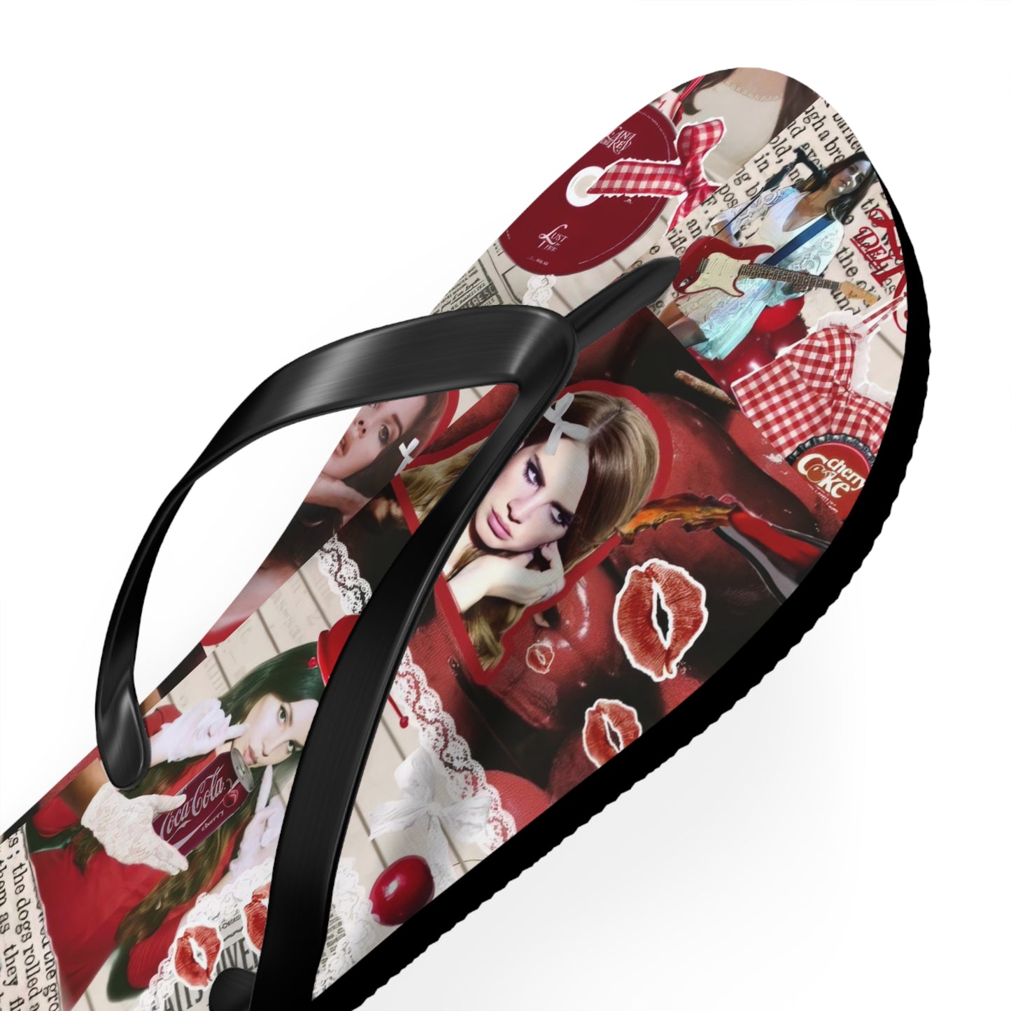 Lana Del Rey Cherry Coke Collage Flip Flops