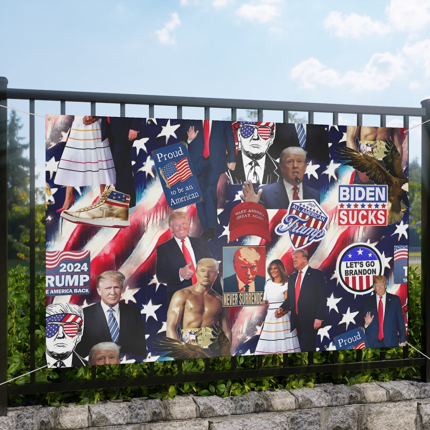 Donald Trump 2024 MAGA Montage Matte Banner