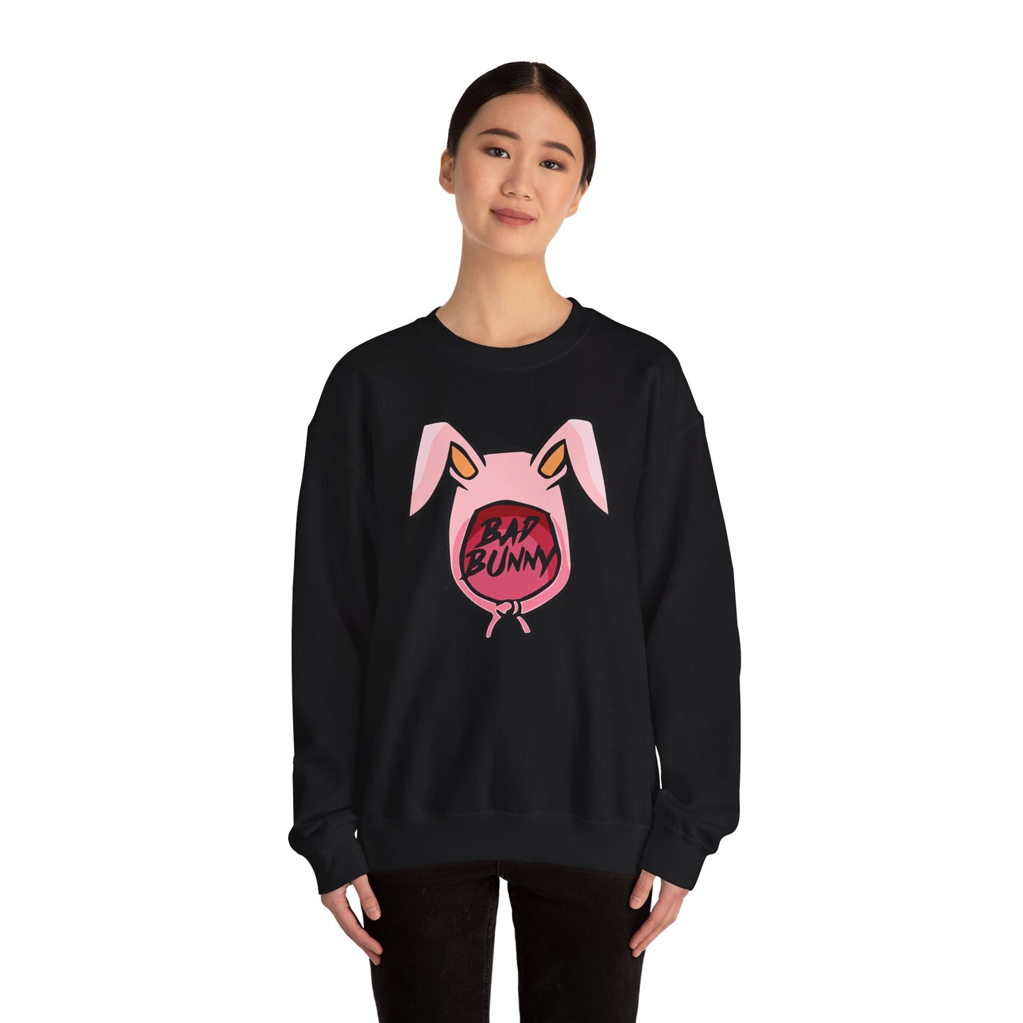 Bad Bunny Hoodie Logo Unisex Heavy Blend Crewneck Sweatshirt