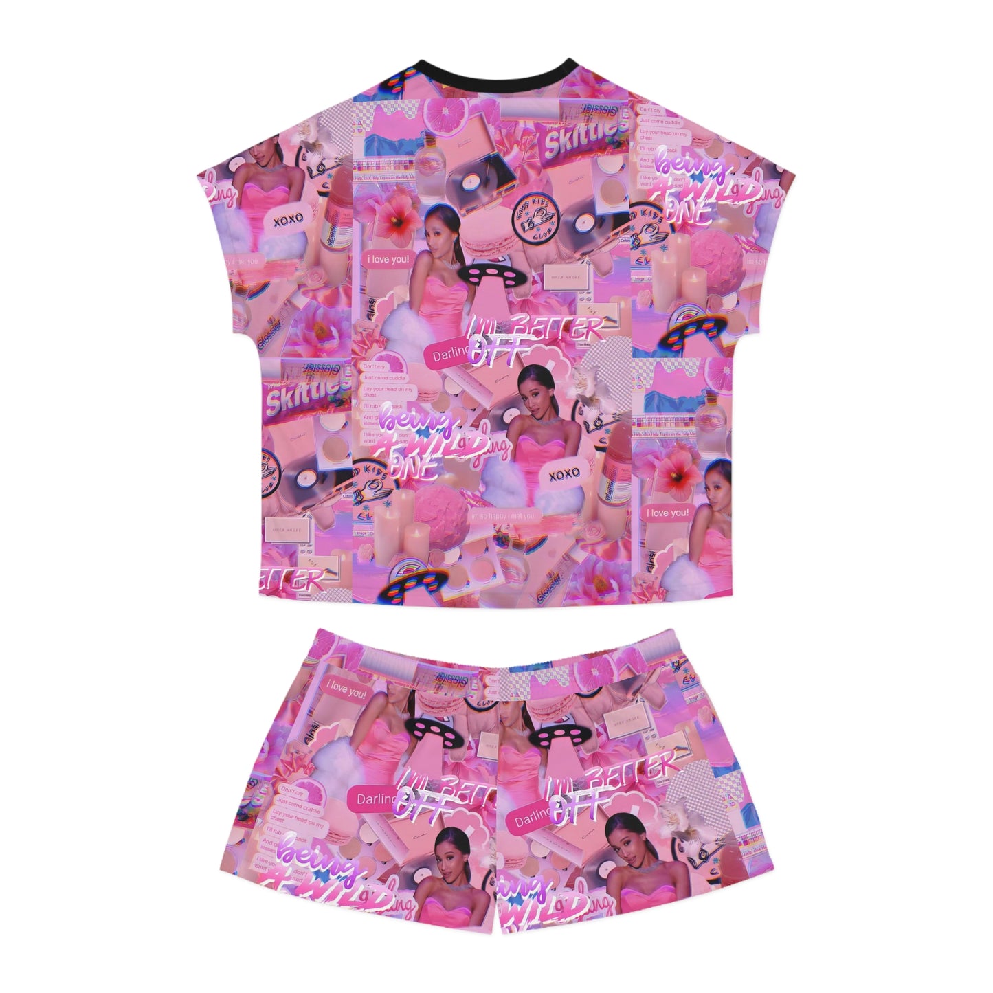 Ariana Grande Purple Vibes Collage Women's Short Pajama Set