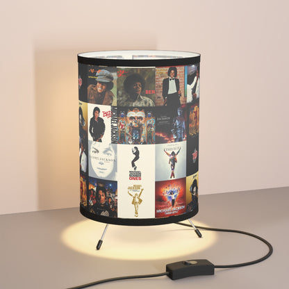 Michael Jackson Album Cover Collage Tripod Lamp with High-Res Printed Shade