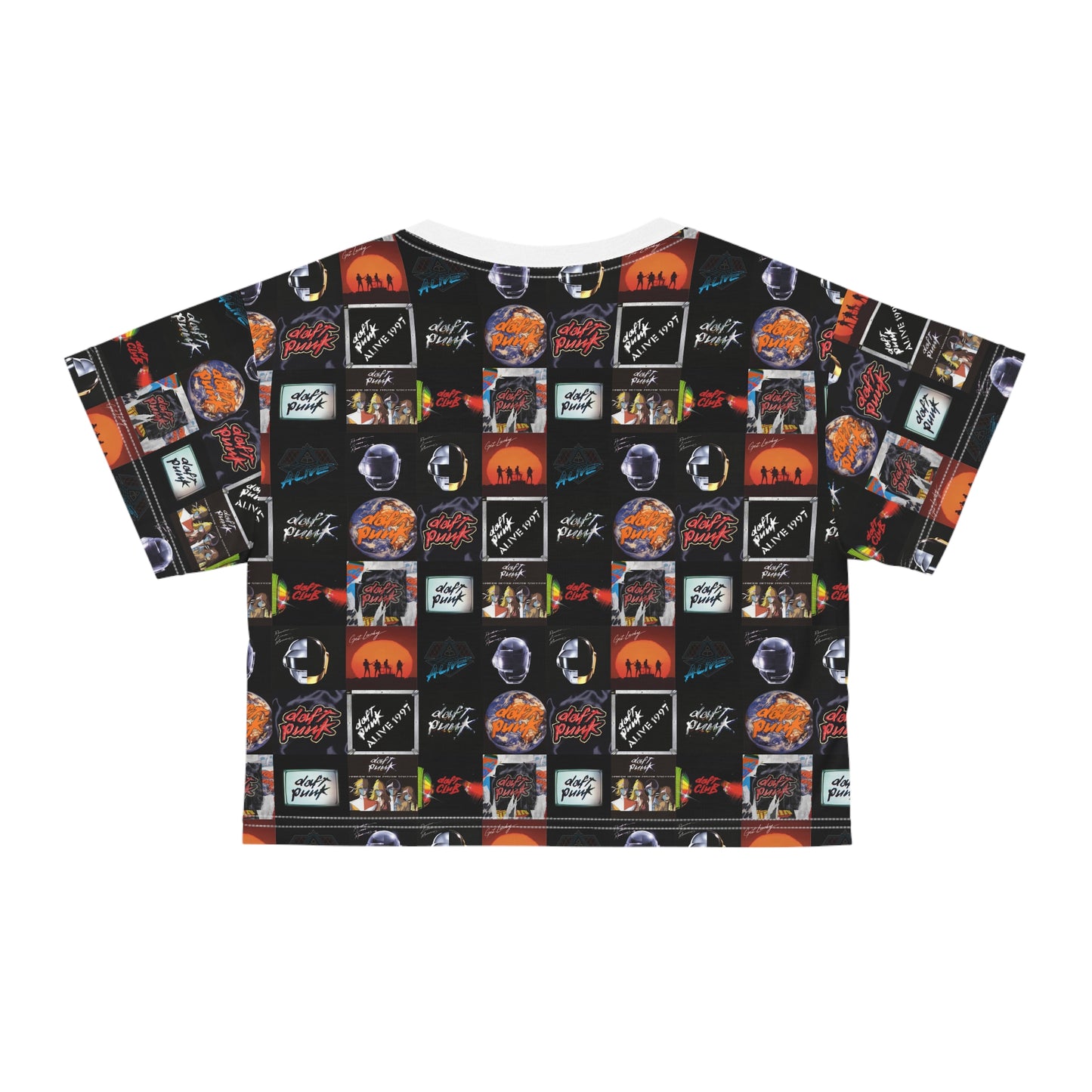 Daft Punk Album Cover Art Collage Crop Tee