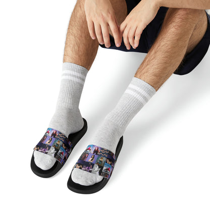 Olivia Rodrigo Album Cover Art Collage Men's Slide Sandals