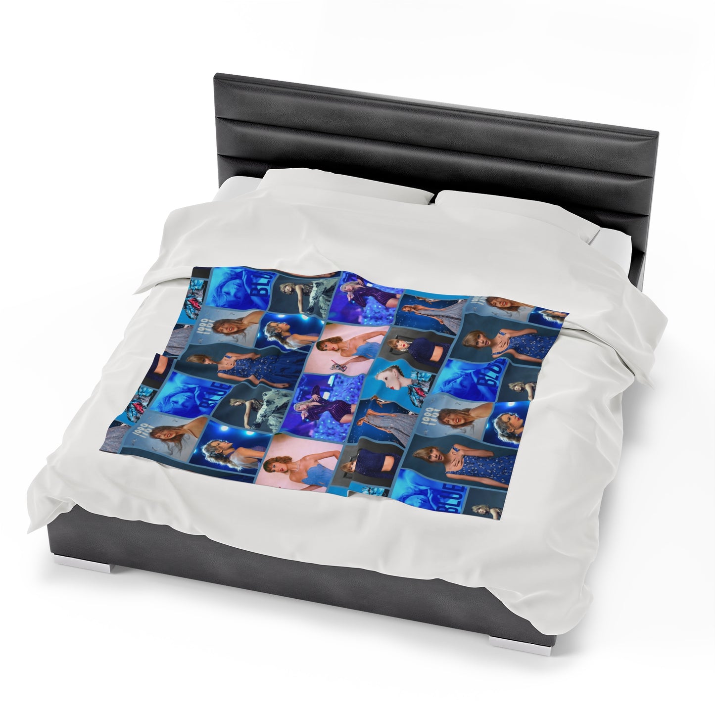 Taylor Swift Blue Dreams Collage Plush Velveteen Blanket